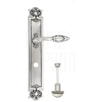 Дверная ручка Venezia 'CASANOVA' на планке PL97 натуральное серебро (wc)