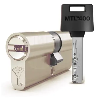 Цилиндровый механизм ключ-ключ Mul-T-Lock (Светофор) MTL400 140 mm (60+10+70) латунь + флажок