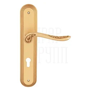 Дверная ручка на планке Melodia 285/235 'Daisy' французское золото (cyl)