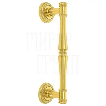Ручка дверная скоба Extreza 'PIERO' на круглых розетках R06 полированное золото