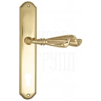 Дверная ручка Venezia 'Opera' на планке PL02 полированная латунь (cyl)