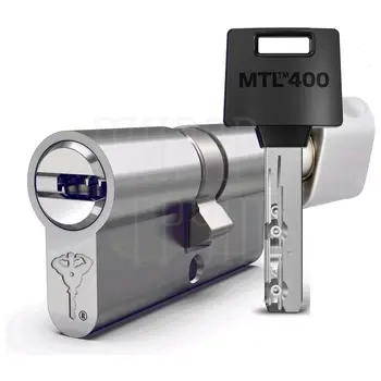 Цилиндровый механизм ключ-вертушка Mul-T-Lock (Светофор) MTL400 95 mm (35+10+50) никель + флажок