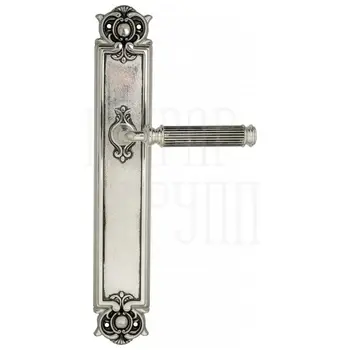 Дверная ручка Venezia 'MOSCA' на планке PL97 натуральное серебро
