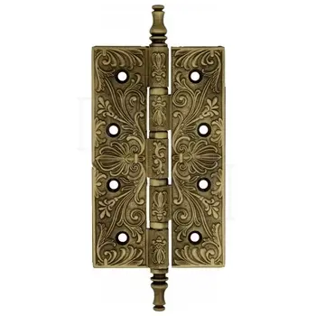 Дверная петля универсальная латунная с узором Venezia CRS012 152x89x4 матовая бронза