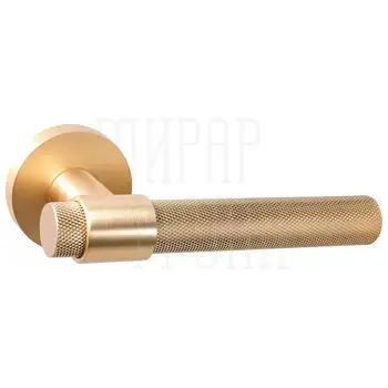 Дверные ручки Renz (Ренц) 'Асти' INDH 318-06 на круглой розетке золото матовое сатинированное