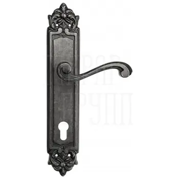 Дверная ручка Venezia 'VIVALDI' на планке PL96 античное серебро (cyl)