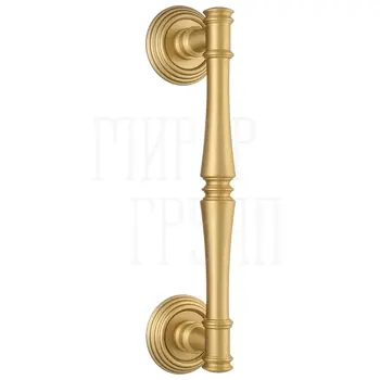 Ручка дверная скоба Extreza 'PIERO' на круглых розетках R05 матовое золото