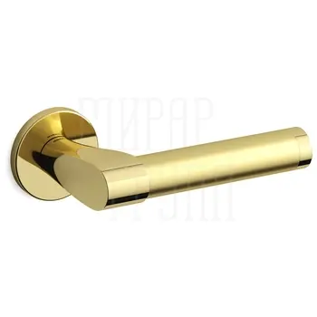 Дверная ручка на розетке Mandelli 'Tuc' 361 золото + матовое золото