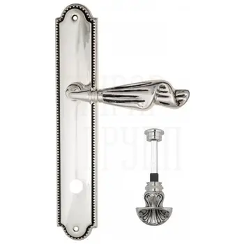 Дверная ручка Venezia 'Opera' на планке PL98 натуральное серебро (wc-4)