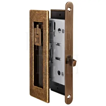 Защелка Armadillo (Армадилло) с ручками для раздвижных дверей SH.URB153.KIT011-BK (SH011 URB) античная бронза