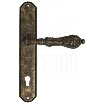 Дверная ручка Venezia 'MONTE CRISTO' на планке PL02 античная бронза (cyl)