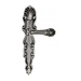 Дверная ручка Venezia "FENICE" на планке PL92, натуральное серебро + черный 