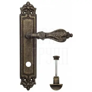 Дверная ручка Venezia 'FLORENCE' на планке PL96 античная бронза (wc)