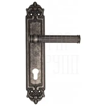 Дверная ручка Venezia 'IMPERO' на планке PL96 античное серебро (cyl)