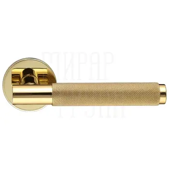 Дверная ручка Extreza Hi-Tech 'TUBA' (Туба) 126 на круглой розетке R16 золото