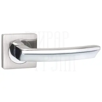 Дверная ручка Ajax (Аякс) на квадратной розетке 'SIGMA' JK матовый никель + хром