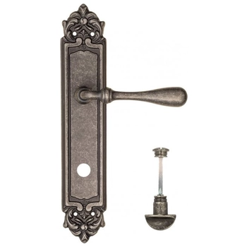 Дверная ручка Fratelli Cattini 'RETRO' на планке PL96 античное серебро (wc-2)