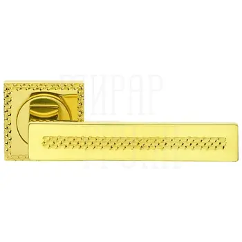 Дверные ручки на розетке Morelli Luxury 'Mirror Hm' золото + узор