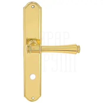 Дверная ручка Extreza 'PIERO' (Пиеро) 326 на планке PL01 полированное золото (wc)