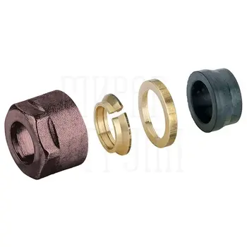 Переходник Brass 'Wood' для металлопласт. трубы на 2*16 мм бронза
