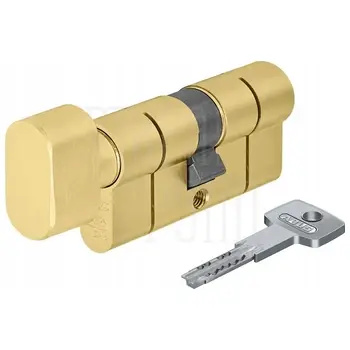 Профильный цилиндр ключ-вертушка ABUS KD10PS Z50/K50 100 mm (45+10+45) H-BOX с удлиненной шейкой ключа матовая латунь