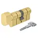 Профильный цилиндр ключ-вертушка ABUS KD10PS Z50/K50 100 mm (45+10+45) H-BOX с удлиненной шейкой ключа, матовая латунь