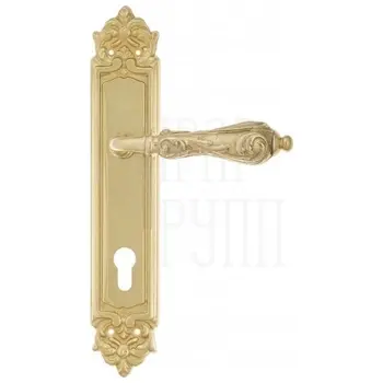 Дверная ручка Venezia 'MONTE CRISTO' на планке PL96 полированная латунь (cyl)
