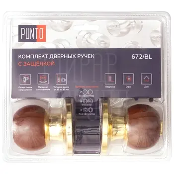 Ручка Punto (Пунто) защелка DK672 BK (фик.) дерево