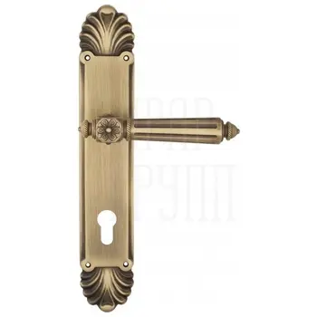 Дверная ручка Venezia 'CASTELLO' на планке PL87 матовая бронза (cyl)