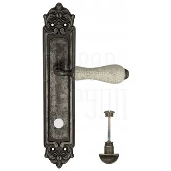 Дверная ручка Venezia 'COLOSSEO' на планке PL96 античное серебро (wc)