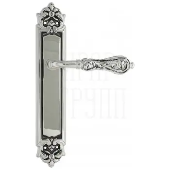 Дверная ручка Venezia 'MONTE CRISTO' на планке PL96 натуральное серебро