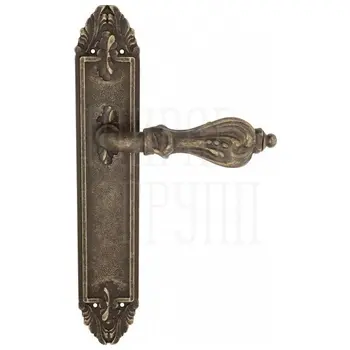 Дверная ручка Venezia 'FLORENCE' на планке PL90 античная бронза