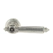 Дверная ручка Extreza "Leon" (Леон) 303 на круглой розетке R01, натуральное серебро + черный