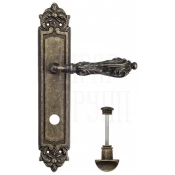 Дверная ручка Venezia 'MONTE CRISTO' на планке PL96 античная бронза (wc)