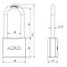 Замок Ajax (Аякс) навесной PD-0150-L (PD-01-50-L) 3 key англ., схема