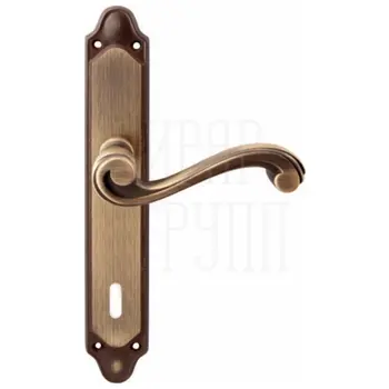 Дверная ручка на планке Melodia 225/158 'Cagliari' матовая бронза (key)