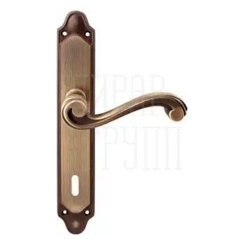 Дверная ручка на планке Melodia 225/158 'Cagliari' матовая бронза (key)