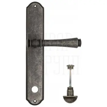 Дверная ручка Venezia 'CALLISTO' на планке PL02 античное серебро (wc)