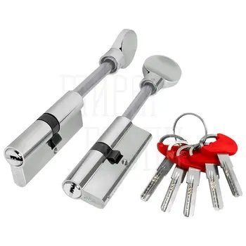 Цилиндровый механизм Fuaro (Фуаро) D-PRO5007-8Tang90 mm (55+10+25) 5+1Key со штоком перекод. хром