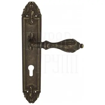 Дверная ручка Venezia 'ANAFESTO' на планке PL90 античная бронза (cyl)