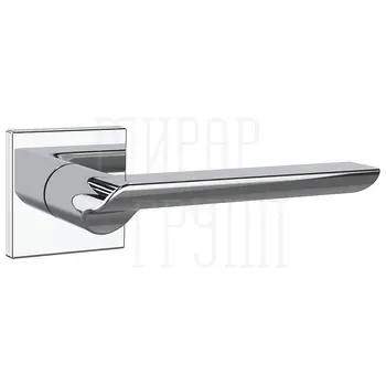Дверная ручка Punto (Пунто) на квадратной розетке 'STEP' полированный хром