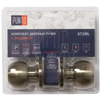 Ручка Punto (Пунто) защелка DK672 BK (фик.)