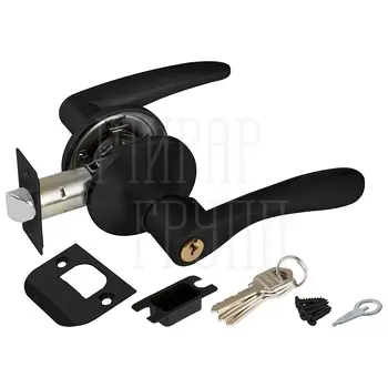 Дверная ручка-защелка Punto (Пунто) DK620 (кл./фик.) черный