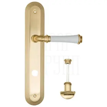 Дверная ручка Fratelli Cattini 'GRACIA CERAMICA BIANCO' на планке PL288 полированная латунь (wc-2)