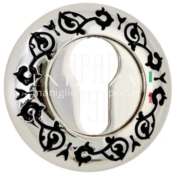 Накладка дверная под цилиндр Extreza CYL R04 натуральное серебро + черный