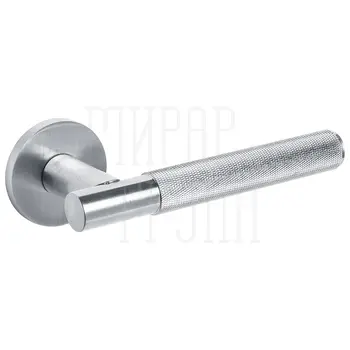 Дверная ручка на круглой розетке Fuaro (Фуаро) 'ABRASIVE' K.SLR52 сатинированный хром