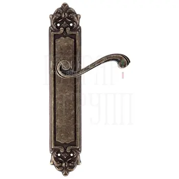 Дверная ручка Extreza 'LINA' (Лина) 313 на планке PL02 античная бронза
