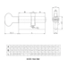 Цилиндровый механизм Kale kilit (Кале килит) с вертушкой 164 SM/70 (30+10+30) mm упк., схема