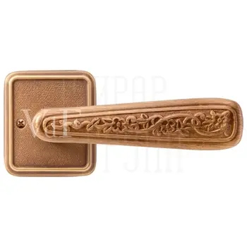 Ручка дверная на квадратном раздельном основании Val de Fiori (Вал де Фиори) 'НИКОЛЬ' матовая бронза