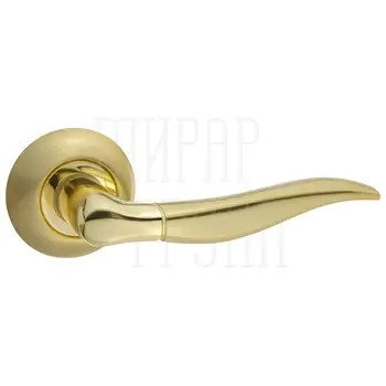 Дверные ручки Puerto (Пуэрто) INAL 508-08 на круглой розетке матовая + полированная латунь